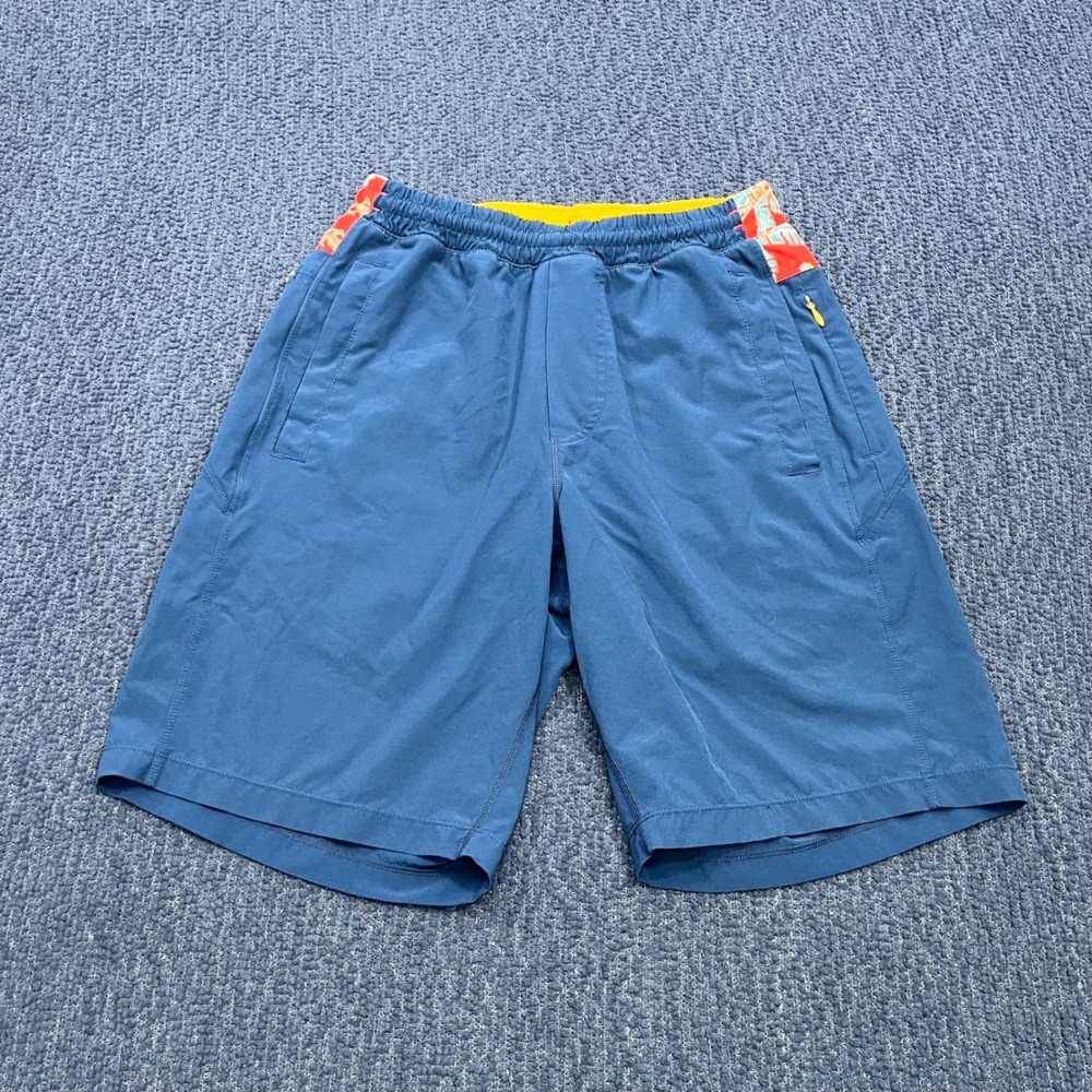 Birddogs Men Blue Tropical Floral Accent Lined Gym Shorts
Small 9" Drawstring